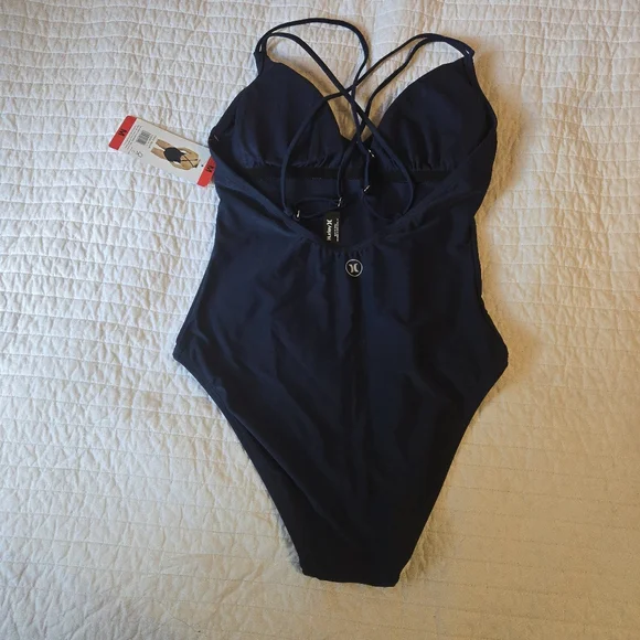 Hurley Women Medium One Piece Bikini Navy Blue New 022025 - Picture 6 of 7